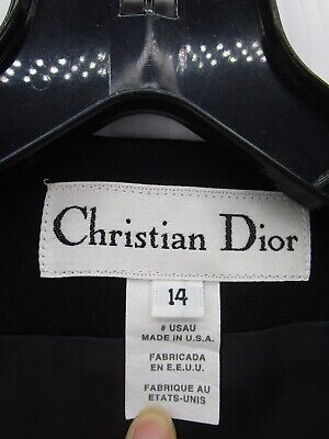 VINTAGE Christian Dior Jacket Women 14 Black Blazer Evenings VINTAGE Christian Dior Jacket Women 14 Black Blazer Evenings