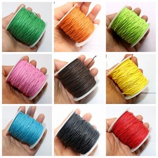 77 Yards/Roll Color Macrame Waxed Cotton Beading Cord Thread 1mm Jewelry Making