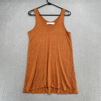 Free People FP Beach Dress Womens Small Ribbed Rust Brown Lettuce Beachy  Mini | eBay