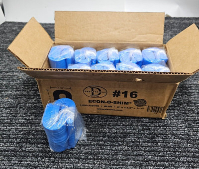 (QTY 1000) Deslauriers #16 ECON-O-SHIM Stack Blue 2'' x 1-12'' x 1/16'' Thick Solid
