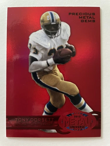 Tony Dorsett 2012 Fleer Retro Metal Universe Precious Metal Gems Red /100