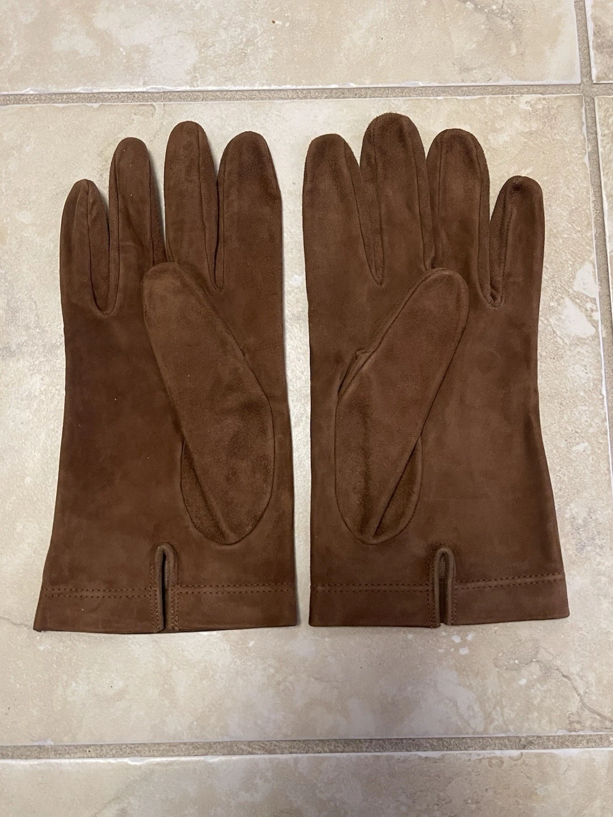 MEN’S Swaid Leather Chocolate Brown Silk Linen Labonia Gloves Size 9 1/2 Italy