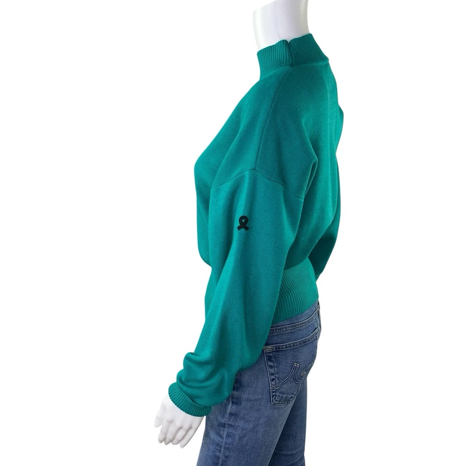 Suéter de esquí vintage DEMETRE mezcla de lana verde talla pequeña Foto 3 de 4