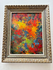 Impasto Oil Painting Ida Mindel Cohen “Boutonniere” Signed Abstract Floral MCM