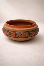 Indianer Isleta Pueblo Keramik Schale signiert Lucero New Mexico