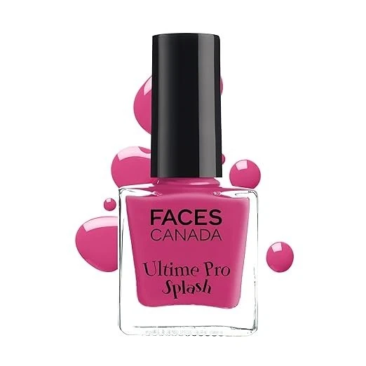 FACES CANADA Ultime Pro Splash Nail Enamel - Hot Pink 101 (8ml) | Quick Drying |