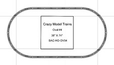 Bachmann E-Z Track HO Scale Oval 04 Basic Train Track Set - 38" X 74"