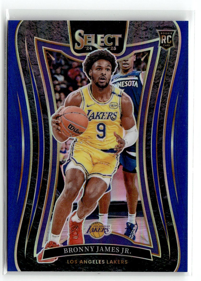 2024-25 Panini Select #90 Bronny James Jr. Blue Cracked Ice Prizm