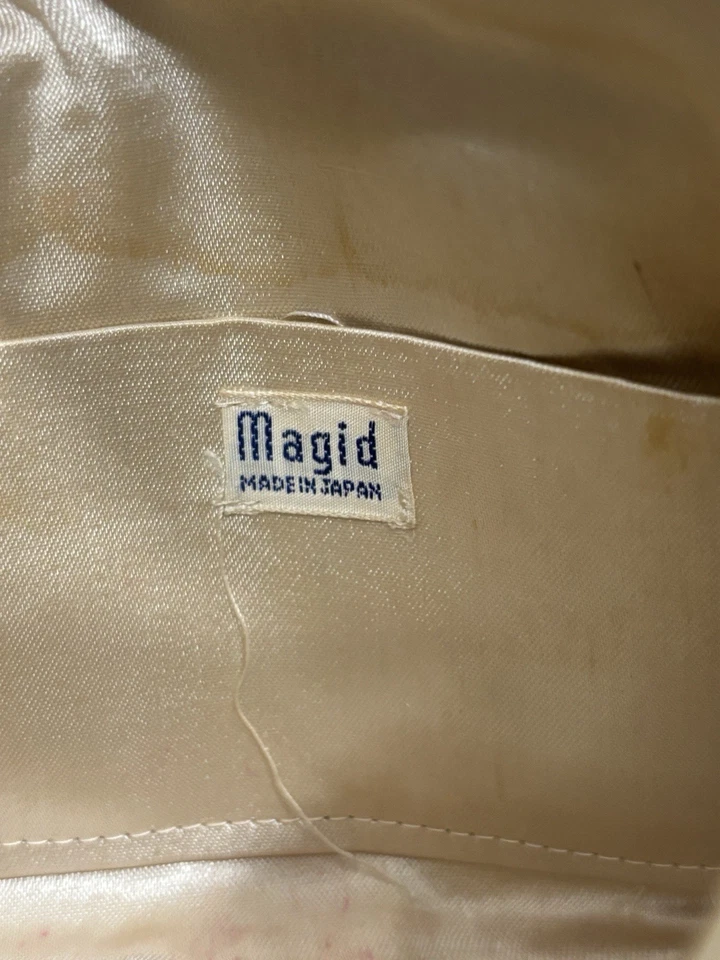 Vintage Magid Cream White Beaded Handbag Evening Bag - Image 4 of 4