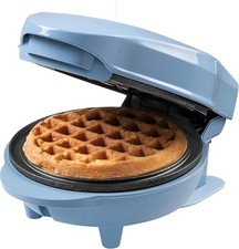 Mini Waffle Maker for Classic Waffles Non-Stick Retro Design 550W Blue