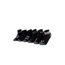 Messi Boys' Lifestyle Ankle Socks, 6-Pack, Soft Stretchy, Small, Black