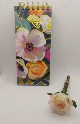 Pink &Green Rose Pen with Vertical Floral Journal by Punch Studio (J&P2) Set