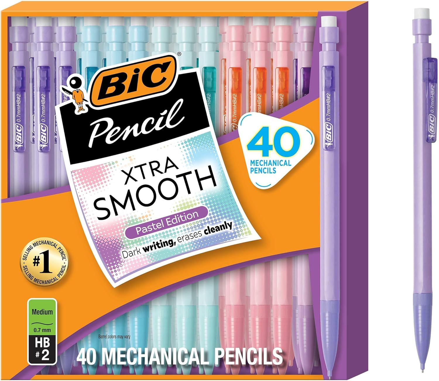 With Erasers, 0.7 Mm Point, Refillable, 40-count P