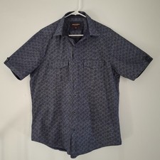 Johnston Murphy Blue Floral Short Sleeve Button Down Shirt Large