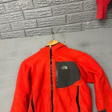 The North Face Boys Red Denali Full Zip Hooded Fleece Jacket Size M 10/12 Grey