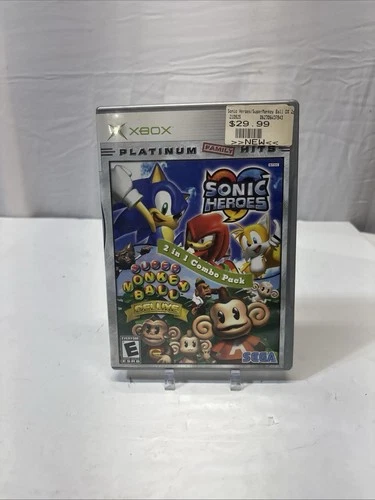 Sonic Heroes Super Monkey Ball Deluxe 2 in 1 Xbox Platinum Hits Complete CIB