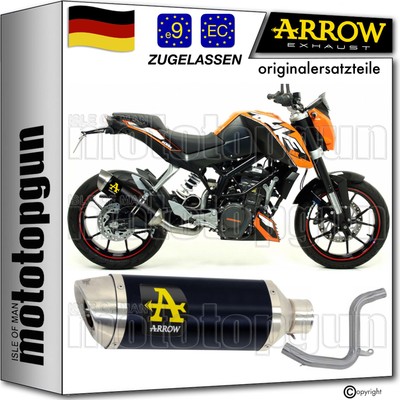auspuff zugelassen kat schwarz thunder arrow fur ktm duke 200 2013 13 2014 14