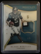 Blake Bortles 2015 Immaculate  Number Player Worn Patch /5 Jaguars