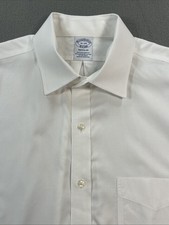 Brooks Brothers 1818 Mens 16-35 Dress Shirt White Non-Iron Supima Cotton L/S