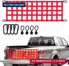 Tailgate Net For Pickup Truck Bed 60 X 18 Tailgate Mesh Red With Hooks