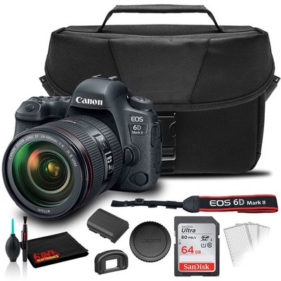 Canon 6D Mark II Camera W/ 24-105mm f/4L II Lens + Bag + Sandisk 64GB