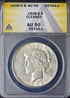 1928-S Peace Silver Dollar - ANACS AU50 Details - ✪COINGIANTS✪