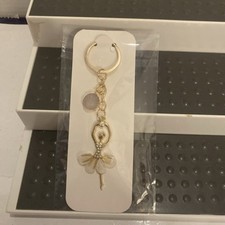 Ballet Dancer Ballerina Pendant Charm Keychain Keyring