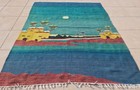 Rare Hand Knotted Vintage Bulgaria Pictorial Wool Kilim Area Rug 4.9 x 3.7 Ft — photo 3