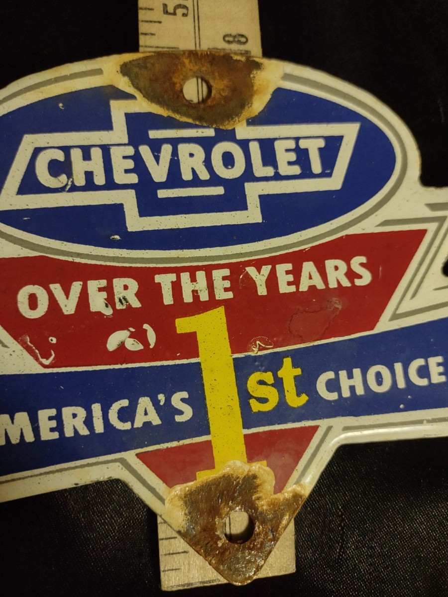 VINTAGE CHEVROLET PORCELAIN SIGN OK USED CARS AUTO DEALERSHIP