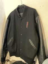 Holloway varsity leather wool jacket XL logo black India
