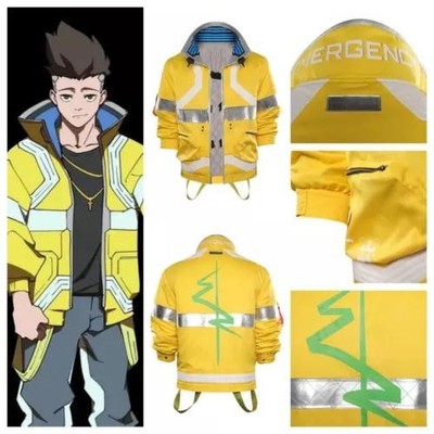 Cyberpunk: Edgerunners David Martinez Cosplay-Kostüm Jacke Anime Gelbe Jacke
