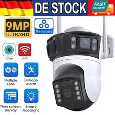 9MP 4k 3 Lens FUNK WLAN WIFI IP NETZWERK CAMERA Outdoor AUßEN ÜBERWACHUNGSKAMERA
