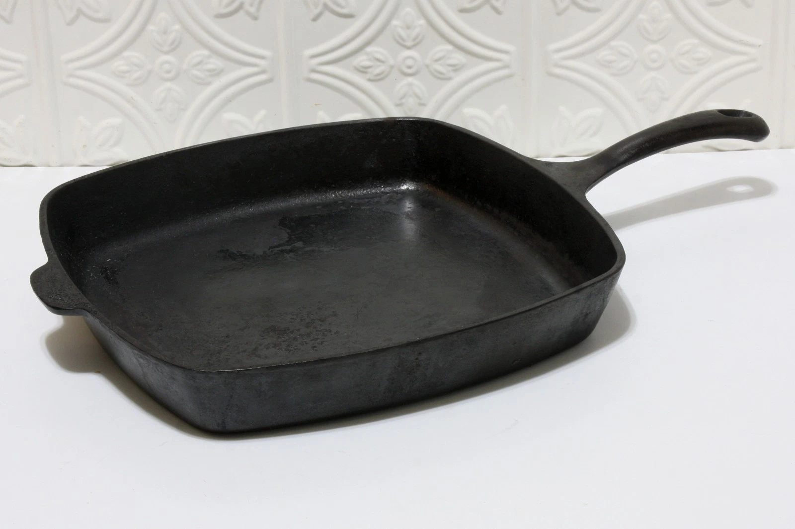 Griswold Cast Iron Square Skillet #57 Small Logo Unrestored Rare Vintage 11 Inch