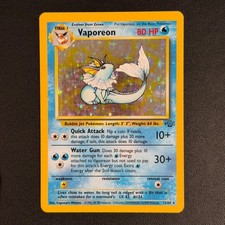 Vaporeon 12/64 Jungle Set Rare Pokemon TCG Vintage Card MP
