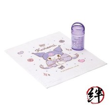 Antibacterial Hand Towel Set with Case 32x30.5cm Japan Sanrio Kuromi Big Ribbon