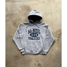 Russell Athletic Track and Field Gray Hoodie Size Medium