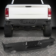 For 09-23 Dodge Ram 1500classic Black Steel Rear Bumper W Dual Exhaust Holes
