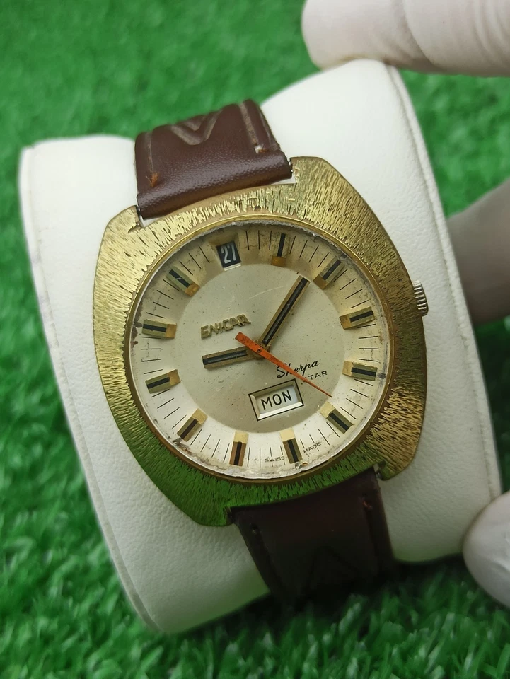 HYPER-RARE JUMBO ENICAR SHERPA STAR WATCH AUTOMATIC SWISS 1960s - Image 2 of 4
