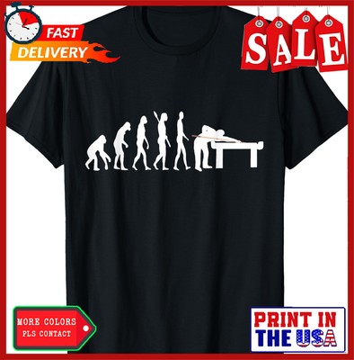 Pool Billard Evolution Snooker Player Table 8 Ball Unisex T-Shirt