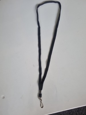 REXEL FLAT STYLE LANYARD Black, Flat Swivel Clip, Pk10 With A Plastic Id Holder 