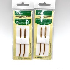 Lot Of 2 Packs Clover Jumbo Tapestry Needles Bent Point 219 Aluminum Gold Color