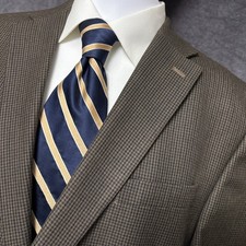 Chaps Sport Coat 46L Brown Check Blazer Jacket Classic Business Casual Big Tall