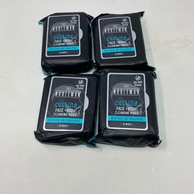 The Nobleman Cooling Face+Body Wipes 30ct x4 Aloe Eucalyptus (120)