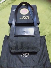 Borsa a tracolla Gianni Versace Greca Medusa in pelle nera scatola sacchetto ...