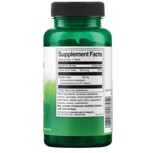 SWANSON Kelp (Tiroides Saludable) - 250 pestañas - Imagen 2 de 3