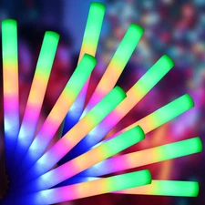 12 Pcs LED Foam Glow Sticks Bulk,Glow in the Dark Party Supplies，Foam Light up S