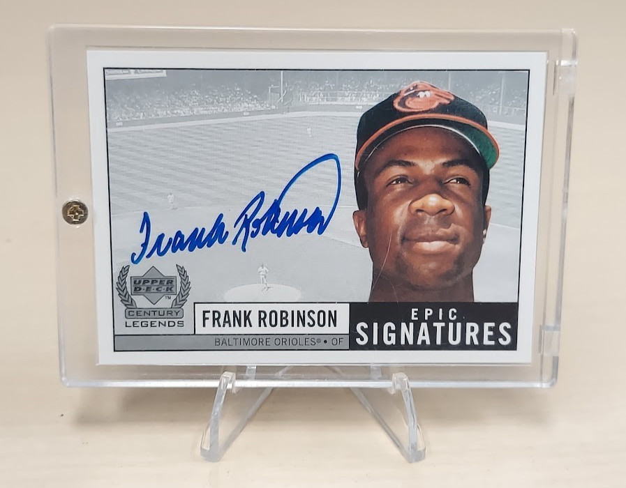 Frank Robinson #FR Baseball Cards 1999 Upper Deck Century Legends Epic Signatures trading card — raw and PSA graded price guide