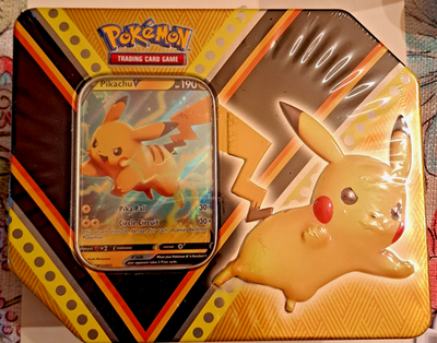 pokémon trading card game pikachu v powers tin Pokemon TCG: V Powers Tin Pikachu New