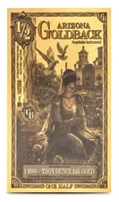 Arizona 1/2 Goldback Alpha 1/2000 Oz Fine Gold .999 Gold Backs AZ 24k [PRE-SALE]