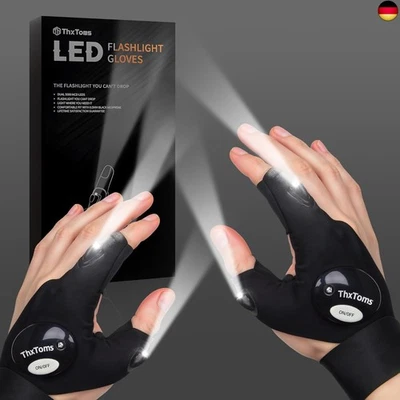 ThxToms Geschenke für Männer,LED Handschuhe mit Licht,Geschenke für Männer Wei